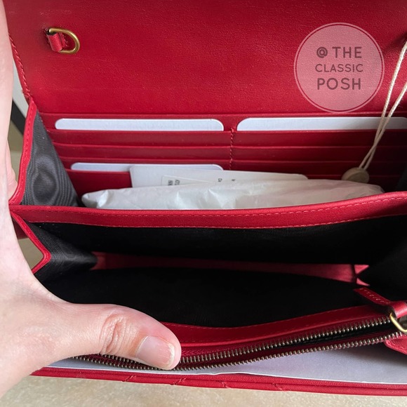 ❌SOL❌ NEW Gucci Marmont WOC Chain Wallet Red Leather Bag - Picture 8 of 11